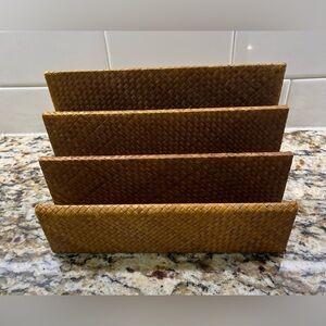 Natural Woven Letter Holder Divided Organize